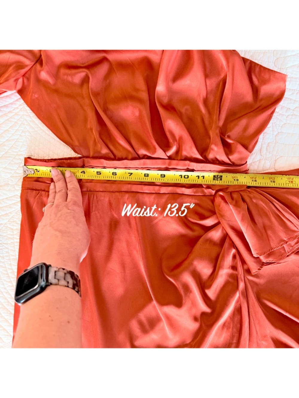 Sultry Flamenco Orange Satin One Shoulder Cutout Ruffle Formal Gown Luxxel Sz M - Picture 16 of 17